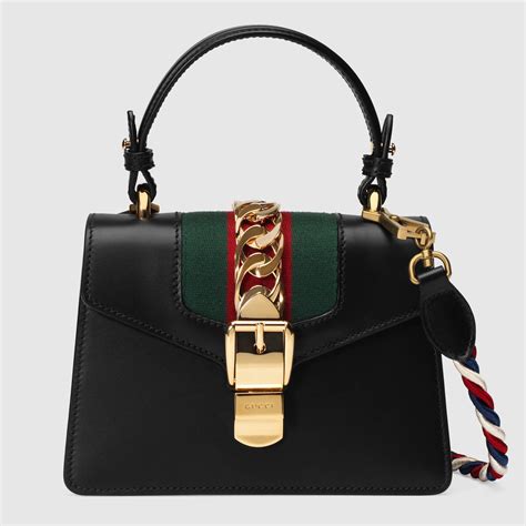 gucci black sylvie mini bag|Gucci sylvie small bag.